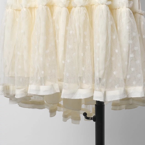 SOLD OUT Ivory Swiss Dot Mesh Boho Halter Mini Dress - Picture 5 of 5